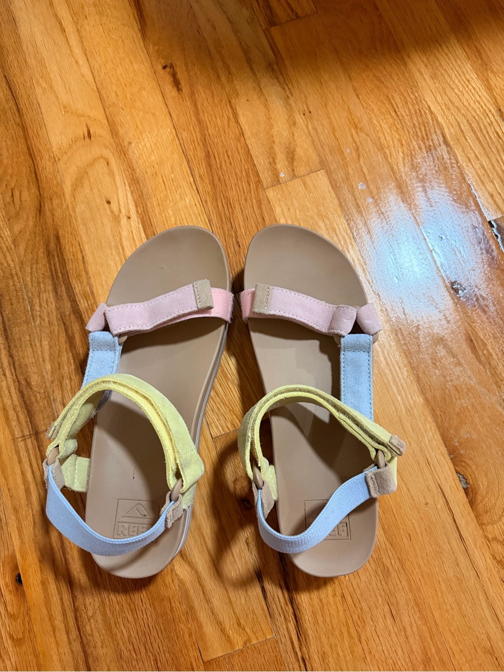 Reef Kids Pastel Strap Sandals in Pink, Yellow, Light Blue
